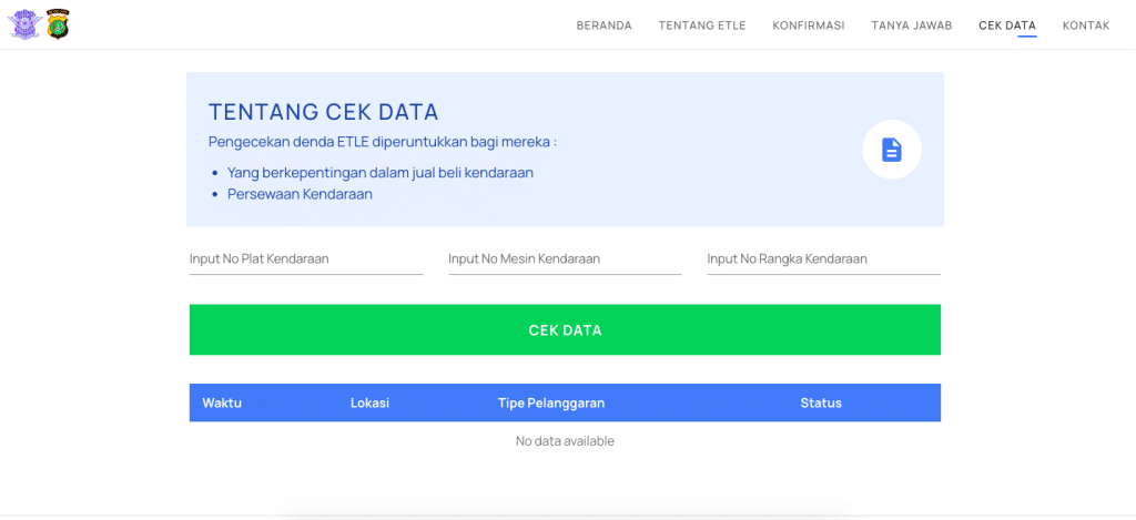 cek tilang elektronik